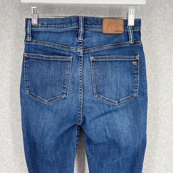 Madewell Womens 10" High Rise Skinny Jeans Size 26 Tall Long Classic Whiskering - Picture 4 of 15